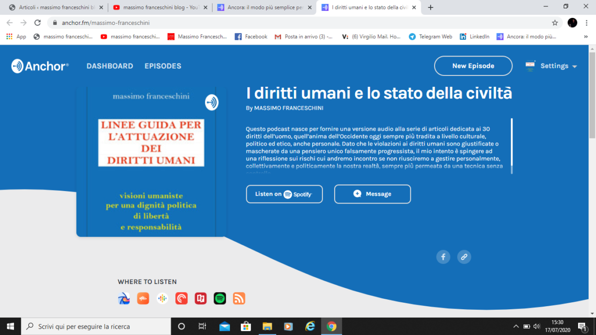 podcast della serie: I DIRITTI UMANI E LO STATO DELLA CIVILTÀ