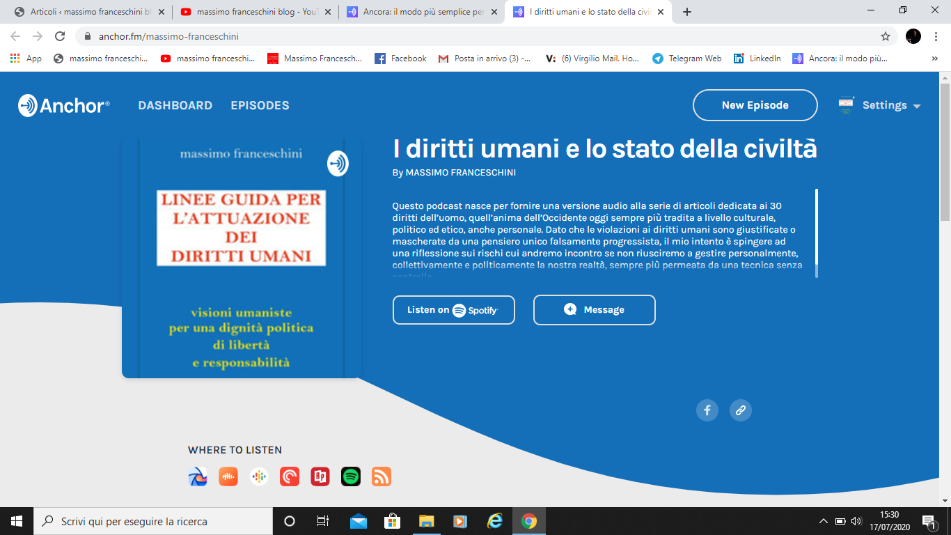 audio, podcast, Anchor, i diritti umani e lo stato della civiltà